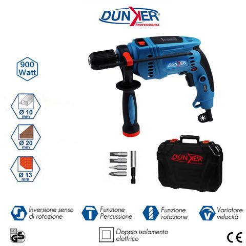 Trapano Percussione 900 W 18 V Batteria1300 Mah Valigetta Antiurto - Foto 3