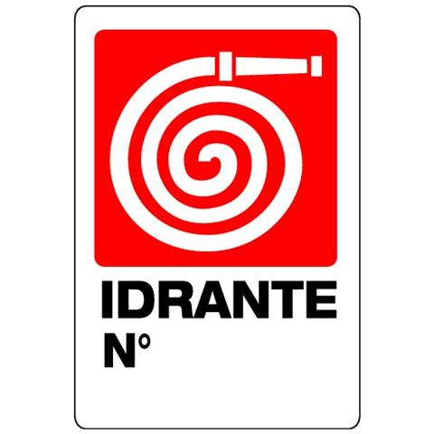 Cartello segnaletica Idrante Numero in plastica cm 30x20 - Foto 1