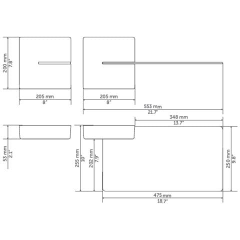 Sistema Copricavi con Mensola Ghost Cubes Shelf Portata Max 3 Kg colore Nero - Foto 2