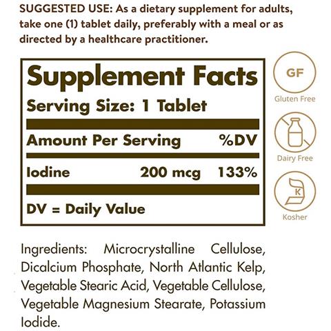 Kelp Dell'atlantico Settentrionale 200 Mcg 250 Compresse Solgar - Foto 5