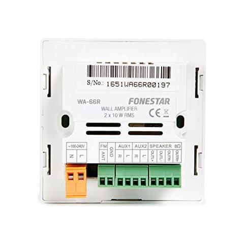 Amplificatore Da Parete Wa-66r Bianco Ricevitore Bt 2.1 2 X 10 W Fm Usb Microsd Schermo Scatola Da Incasso Telecomando - Foto 2