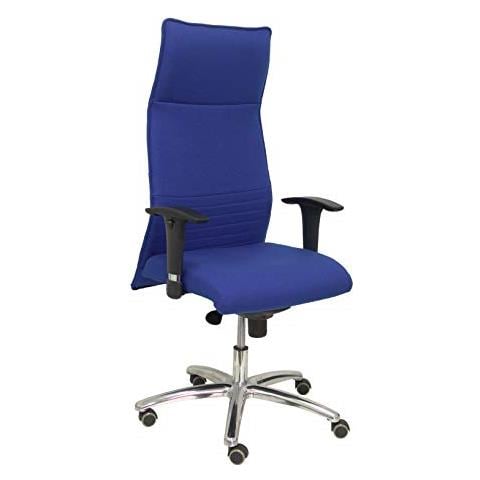 Modèle Albacete Xl Poltrona Da Ufficio Ergonomica Con Meccanismo Sincronizzato E Regolabile In Altezza, Sedile E Schienale Rivestiti In Tessuto Bali Di Colore Blu - Foto 1