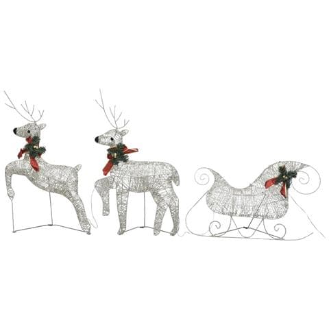 Renne e Slitta di Natale Decorazione per Esterni 60 LED Oro - Foto 1