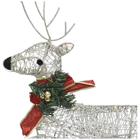 Renne e Slitta di Natale Decorazione per Esterni 60 LED Oro - Foto 6