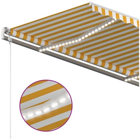Tenda Automatica con Sensore Vento LED 450x300 cm Gialla Bianca - Foto 8