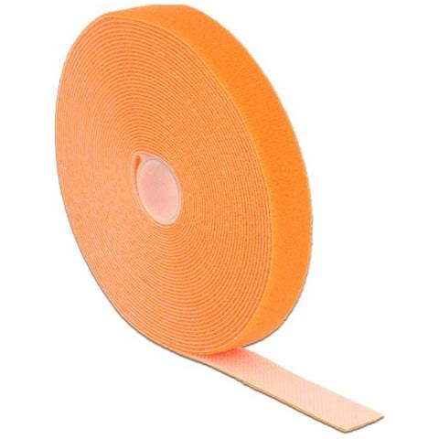 Nastro In Velcro Su Rotolo L 10 M X L 20 Mm Arancione - Foto 2