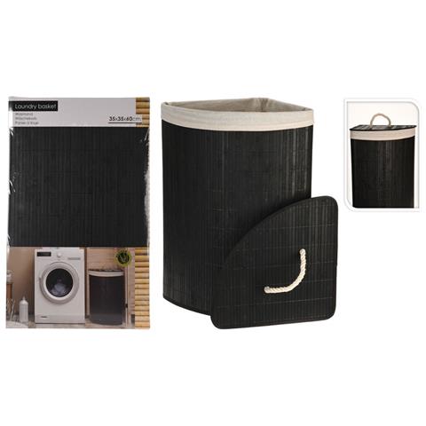 Cestino Portabiancheria In Stile Scandinavo, Bambù, 72 L - Foto 3