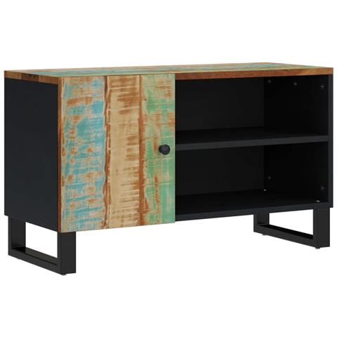 Mobile Tv 80x33x46cm Legno Massello Recupero Legno Multistrato - Foto 1