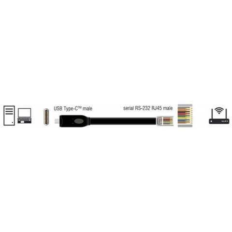 63912 Cavo Seriale Nero 2 M Usb Type-c Rj45 - Foto 6