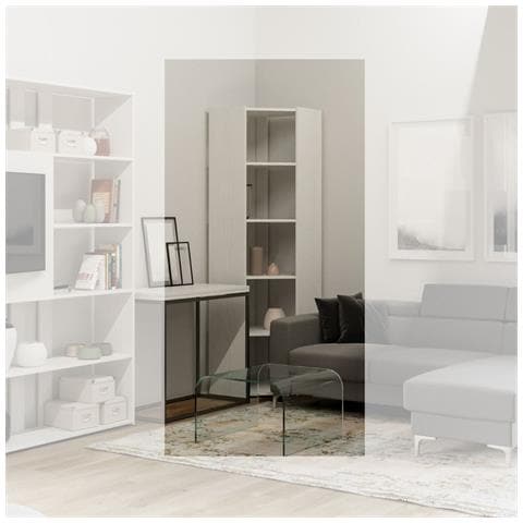 Libreria Kato Angolo A Bianco Frassino 6 Ripiani 2 Fianchi + 2 Fasce Retro - Foto 2