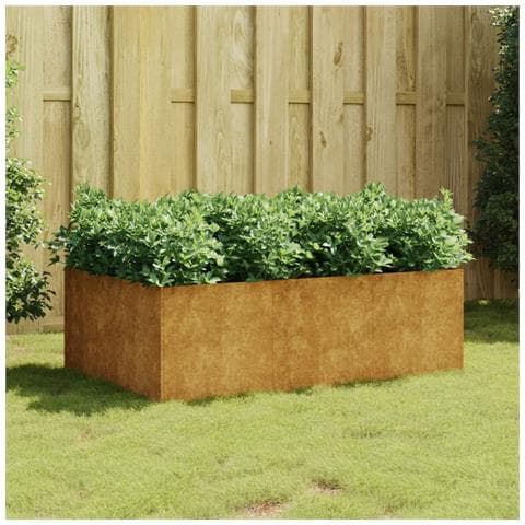 Fioriera Rialzata da Giardino 120x80x40 cm in Acciaio Corten - Foto 2