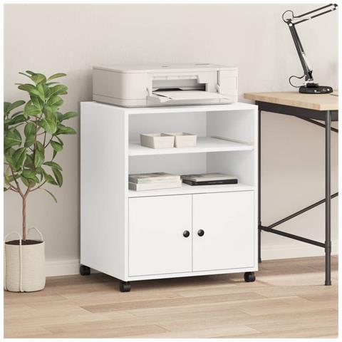 Supporto Per Stampante Con Ruote Bianco 60x48x74 Cm - Foto 3