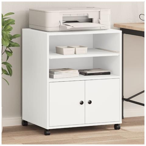 Supporto Per Stampante Con Ruote Bianco 60x48x74 Cm - Foto 1