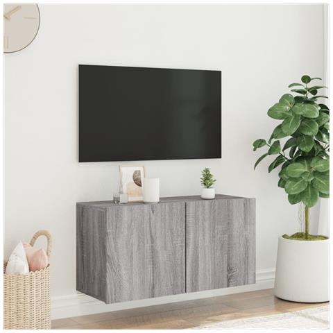 Mobile Tv A Parete Grigio Sonoma 80x30x41 Cm - Foto 3