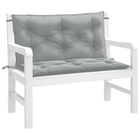 Cuscini Panca Giardino 2pz Grigio Chiaro Mélange 100x50x7 Cm - Foto 1