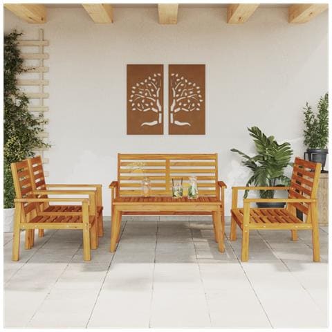 Set Salotto da Giardino 5 pz in Legno Massello di Acacia - Foto 10