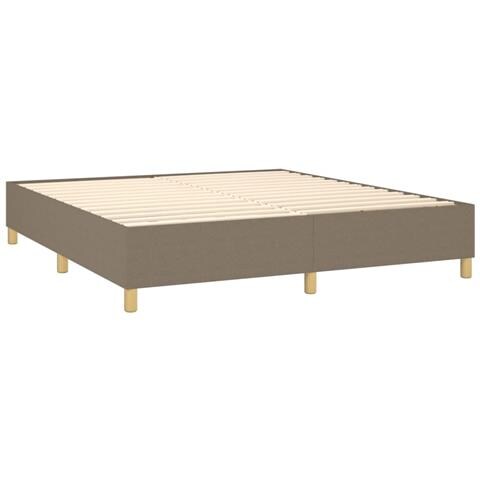Letto a Molle con Materasso e LED Tortora 180x200 cm in Tessuto - Foto 2
