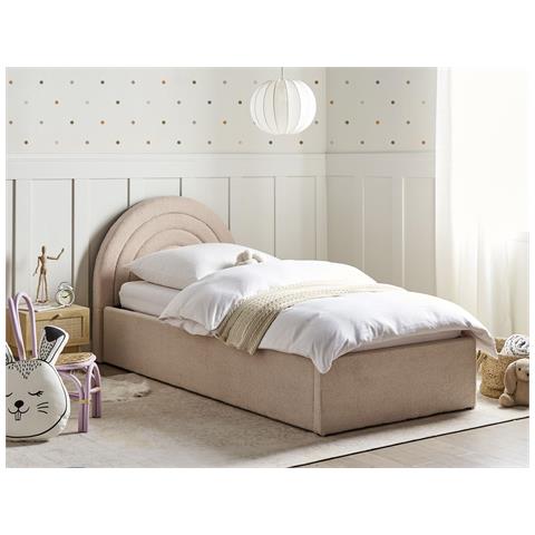 Letto Contenitore Per Bambini Bouclé Anet 90 X 200 Cm Beige - Foto 1