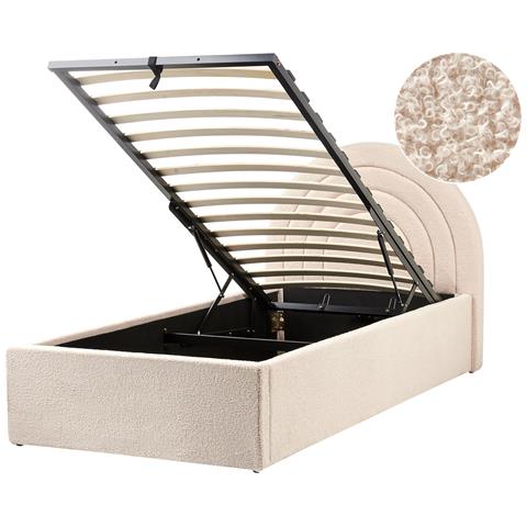 Letto Contenitore Per Bambini Bouclé Anet 90 X 200 Cm Beige - Foto 2
