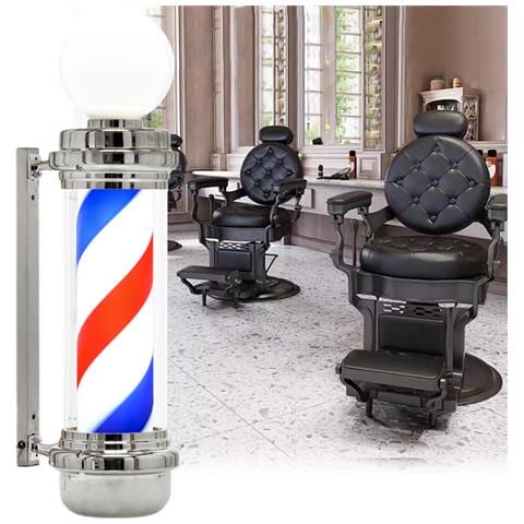 Palo Da Barbiere Barber Pole Insegna Lampada - Foto 1