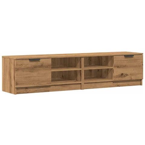 Mobili Porta Tv 2 Pz Rovere Artigianale 80x35x36,5cm Truciolato - Foto 2