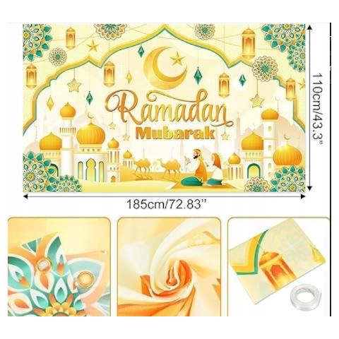 Sfondo Fotografico Ramadan Mubarak 185x110cm - Atmosfera Magica Per Le Tue Festività - Foto 2