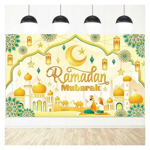 Sfondo Fotografico Ramadan Mubarak 185x110cm - Atmosfera Magica Per Le Tue Festività - Foto 4