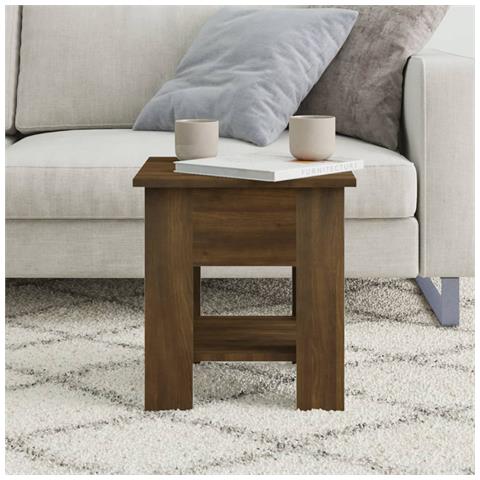 Tavolino Da Salotto Marrone Rovere 40x40x42cm Legno Multistrato - Foto 2