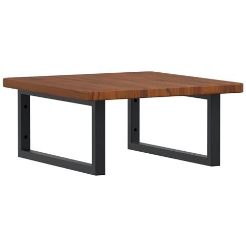 Ripiano A Parete Per Lavabo In Acciaio E Massello Di Rovere - Foto 1