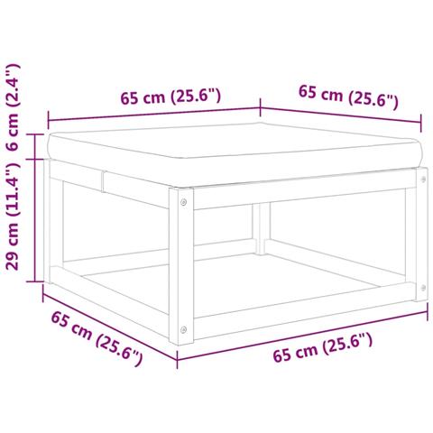 Poggiapiedi Giardino con Cuscino 65x65x29 Legno Massello Acacia - Foto 9