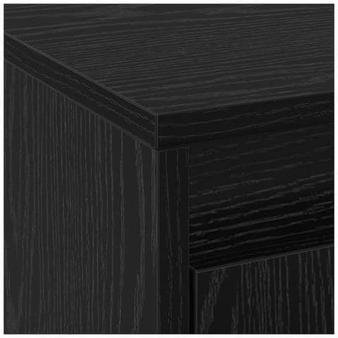 Mobile TV con LED in rovere nero 139.5x34x50 cm in legno ingegnerizzato - Foto 9