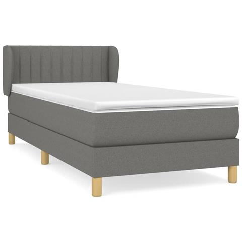 Giroletto a Molle con Materasso Grigio Scuro 80x200 cm Tessuto - Foto 1
