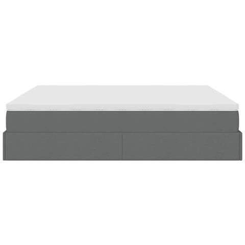 Struttura Letto Pouf con Materasso 160x200 cm in Tessuto - Foto 9