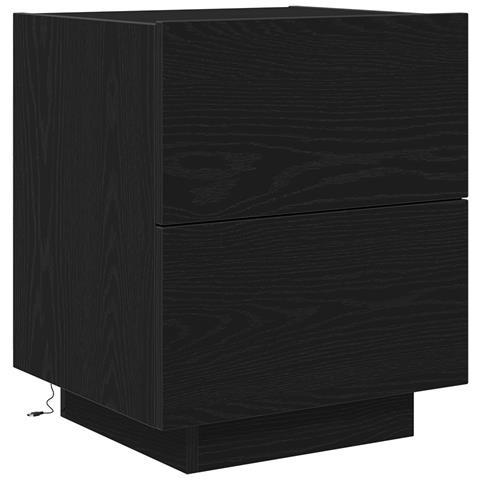 Comodino  con luci LED Nero Rovere 45x40x55 cm - Foto 1