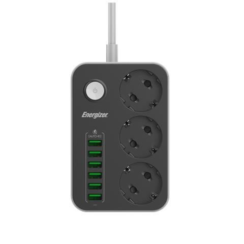 PRESA MULTIPLA 3 SCHUKO + 6 USB A CON INTERRUTTORE - Foto 1