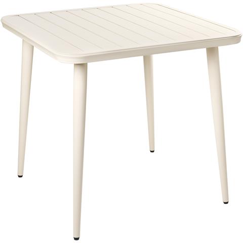 Tavolo Da Pranzo Da Giardino Naturno 80 Cm 80 Cm Metallo Beige Chiaro - Foto 2