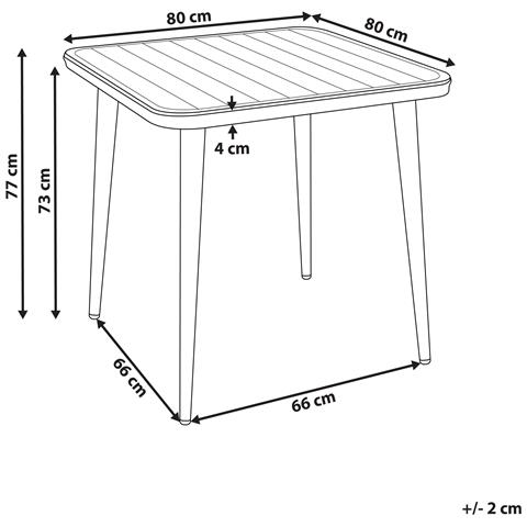 Tavolo Da Pranzo Da Giardino Naturno 80 Cm 80 Cm Metallo Beige Chiaro - Foto 7