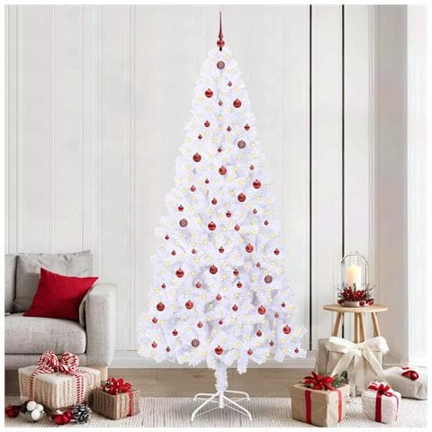 Albero di Natale artificiale Bianco 240 cm PVC e Acciaio - Foto 2