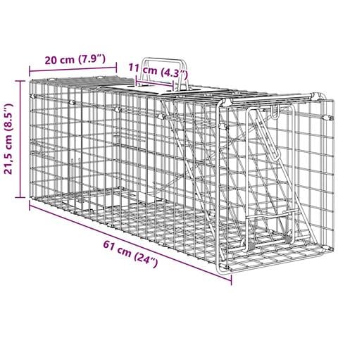 Trappola per animali Antracite 61 x 20 x 21.5 cm Acciaio - Foto 5