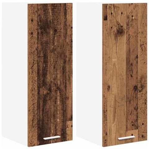 Armadio pensile con porta Riga 2 pcs Legno Antico e Bianco - Foto 1