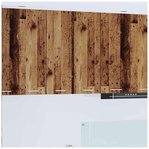 Armadio pensile con porta Riga 2 pcs Legno Antico e Bianco - Foto 2