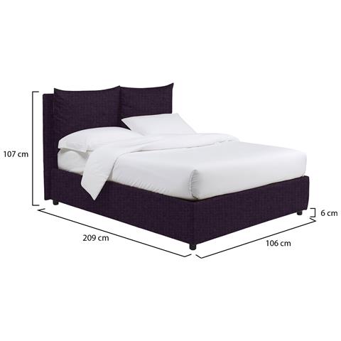 Oncino - Letto Singolo Sfoderabile, Viola - Foto 2