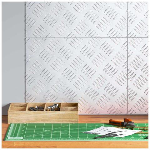 Dischi Quadrati 4 pcs Argento 40 x 30 cm Alluminio - Foto 2