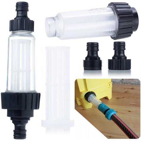 Filtro Acqua Universale 3/4"" - 80 Mesh, 12 Bar, 60°c, Corpo Trasparente | Ricambio Per Idropulitrice Kärcher K2-k7, Hd, Hds | Filtro Protezione Pompa Alta Pressione - Foto 1