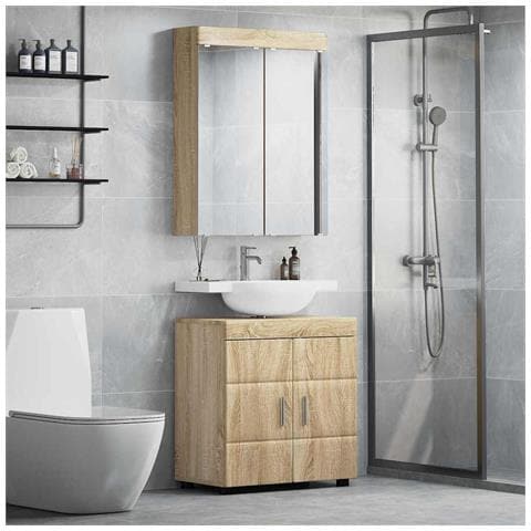 Set di mobili per il bagno con lo scaffale TULUM Rovere Sonoma - Foto 2