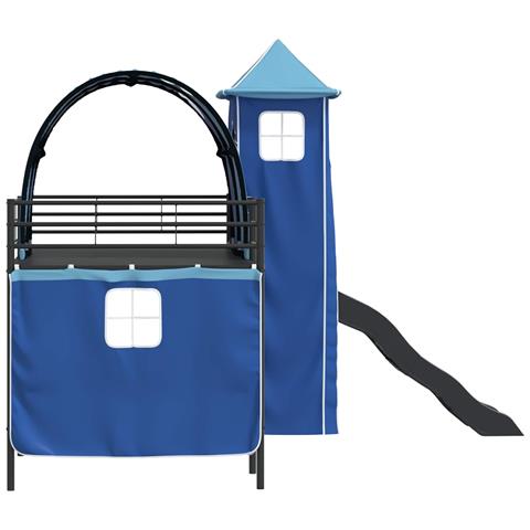 Struttura del letto loft per bambini Nero e Blu 99,5 x 200 cm - Foto 9