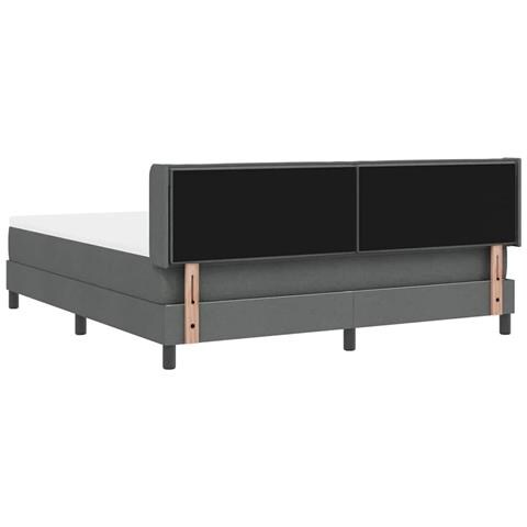 Letto a molle con testiera Grigio scuro 200 x 180 cm Poliestere - Foto 9