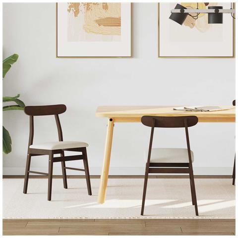 Sedia da pranzo 2 pcs Marrone Scuro e Chiaro - Foto 2