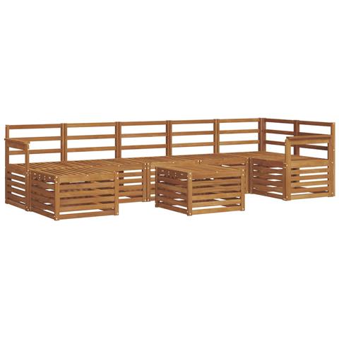Set divani 8 pcs Naturale Legno di Acacia Massello - Foto 1