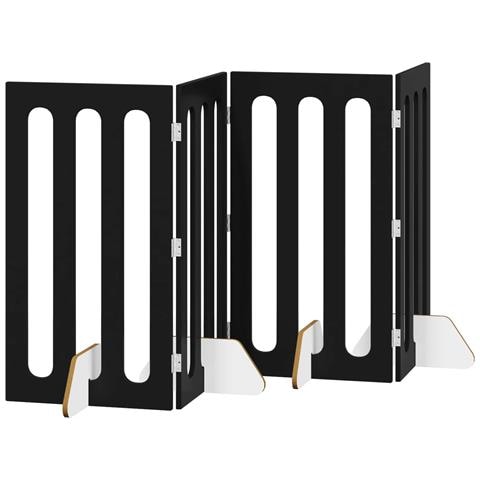 Recinto pieghevole per animali 4 pcs Rovere Nero - Foto 1